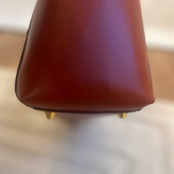 NWT STAUD COGNAC SHIRLEY LEATHER BAG SADDLE - Picture 7 of 9